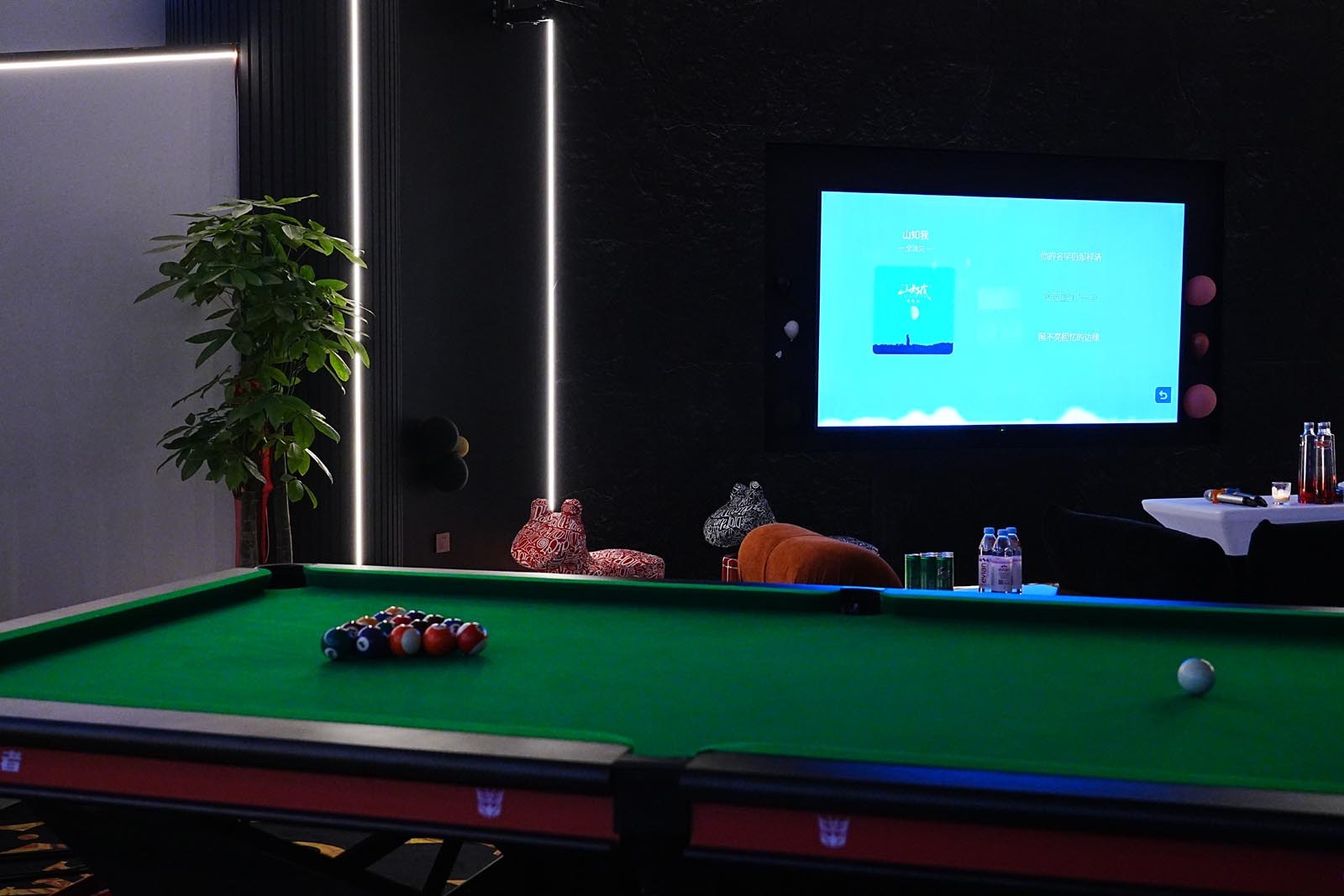 Tournament-grade billiards table on the third floor
