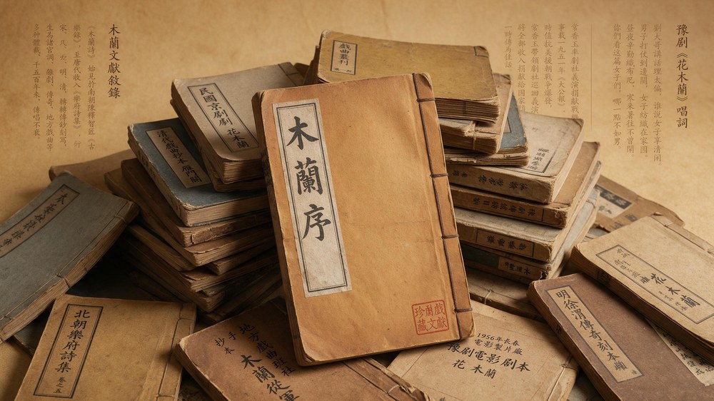 A thread-bound Ballad of Mulan among stacks of old books