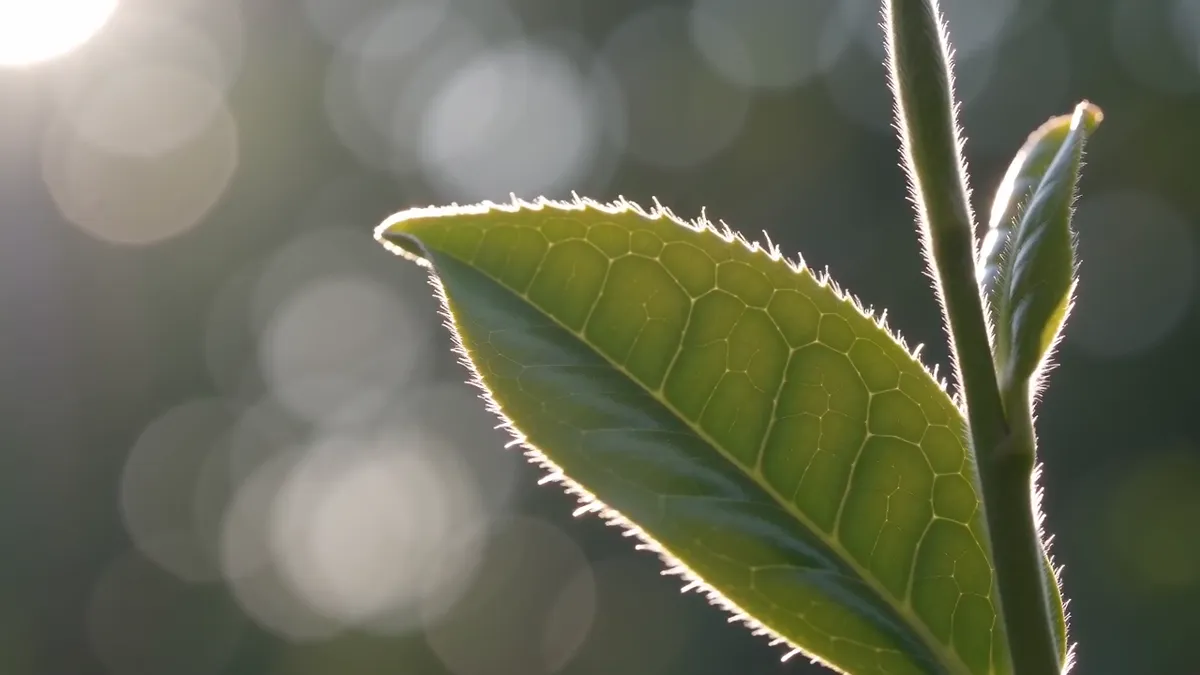Close-up of a single leaf: the final object of all craft