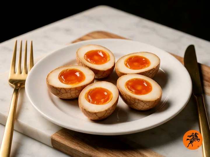 Tea eggs, served