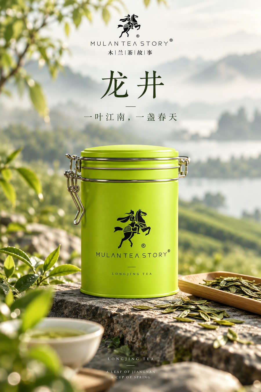 MULAN TEA STORY Longjing hand-clasped sealed tin