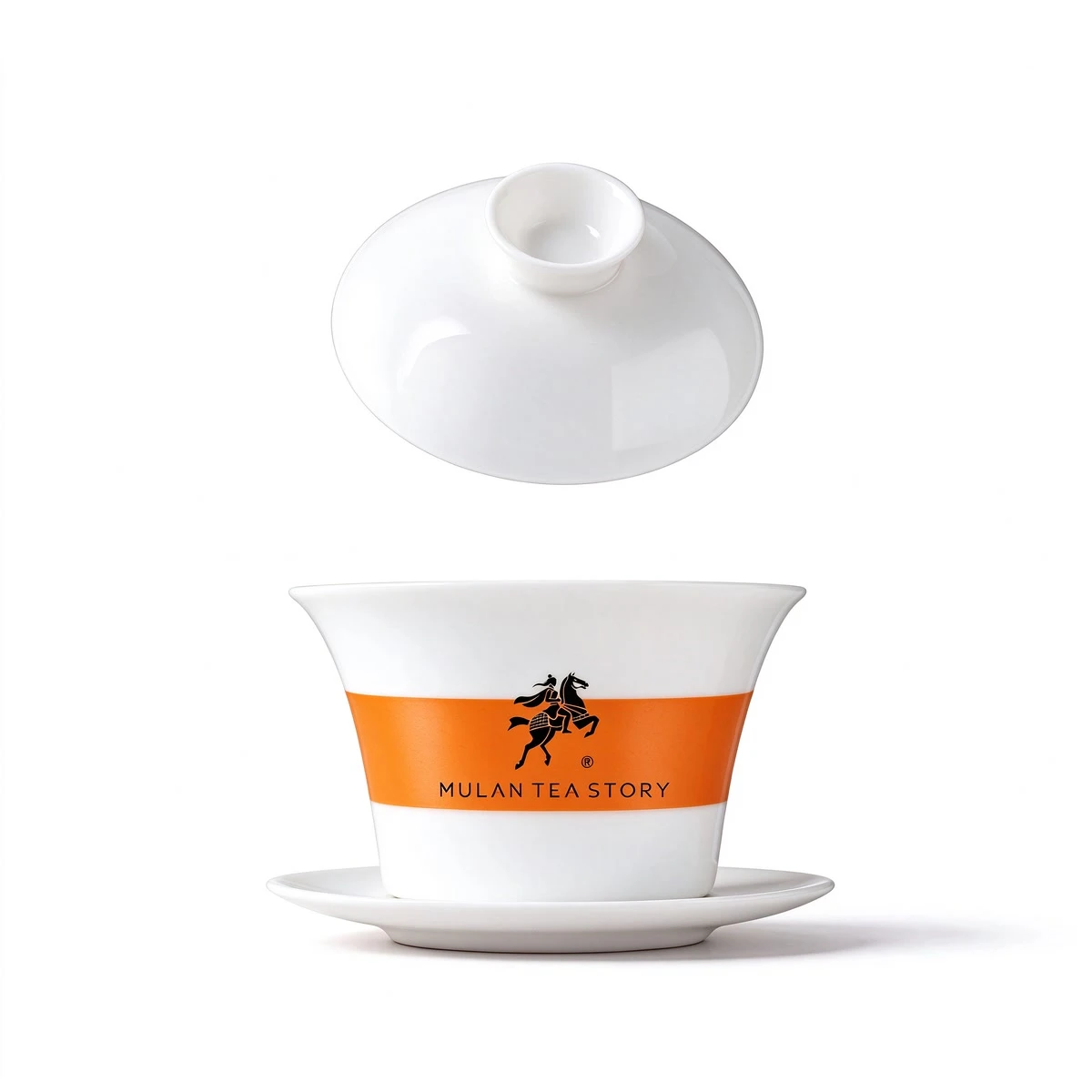 The Snow Gaiwan — high-white porcelain, thin-walled