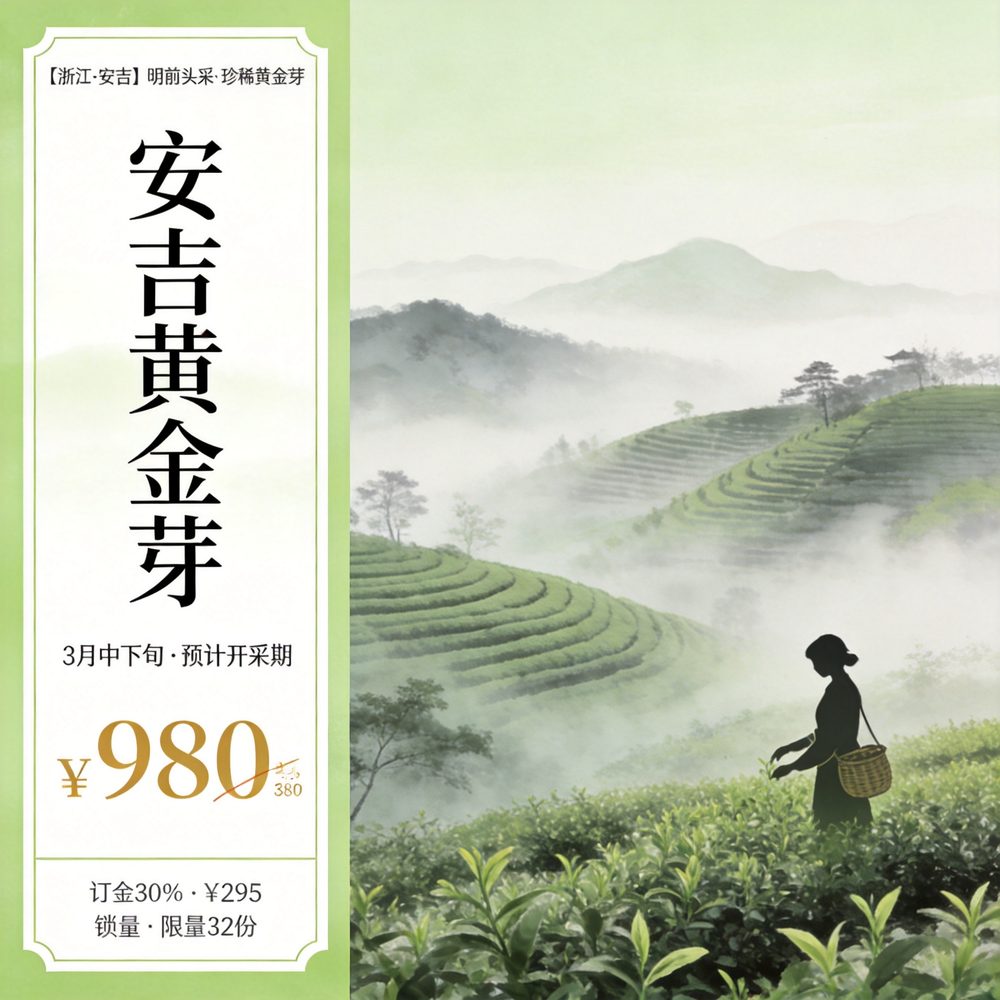 Anji white tea, pre-Qingming first-pick grade